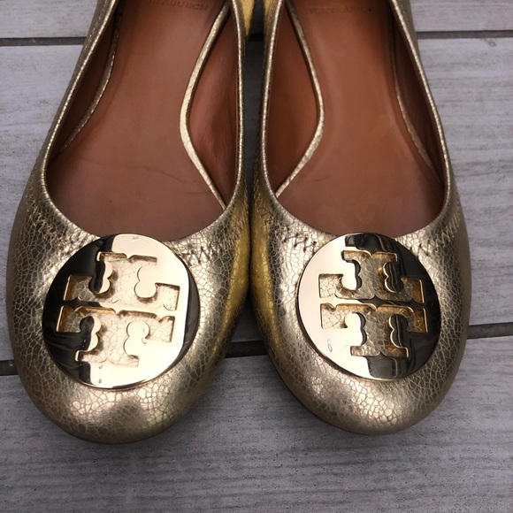 Tory Burch Reva Metallic Ballerina Flats🔥 - Picture 8 of 11